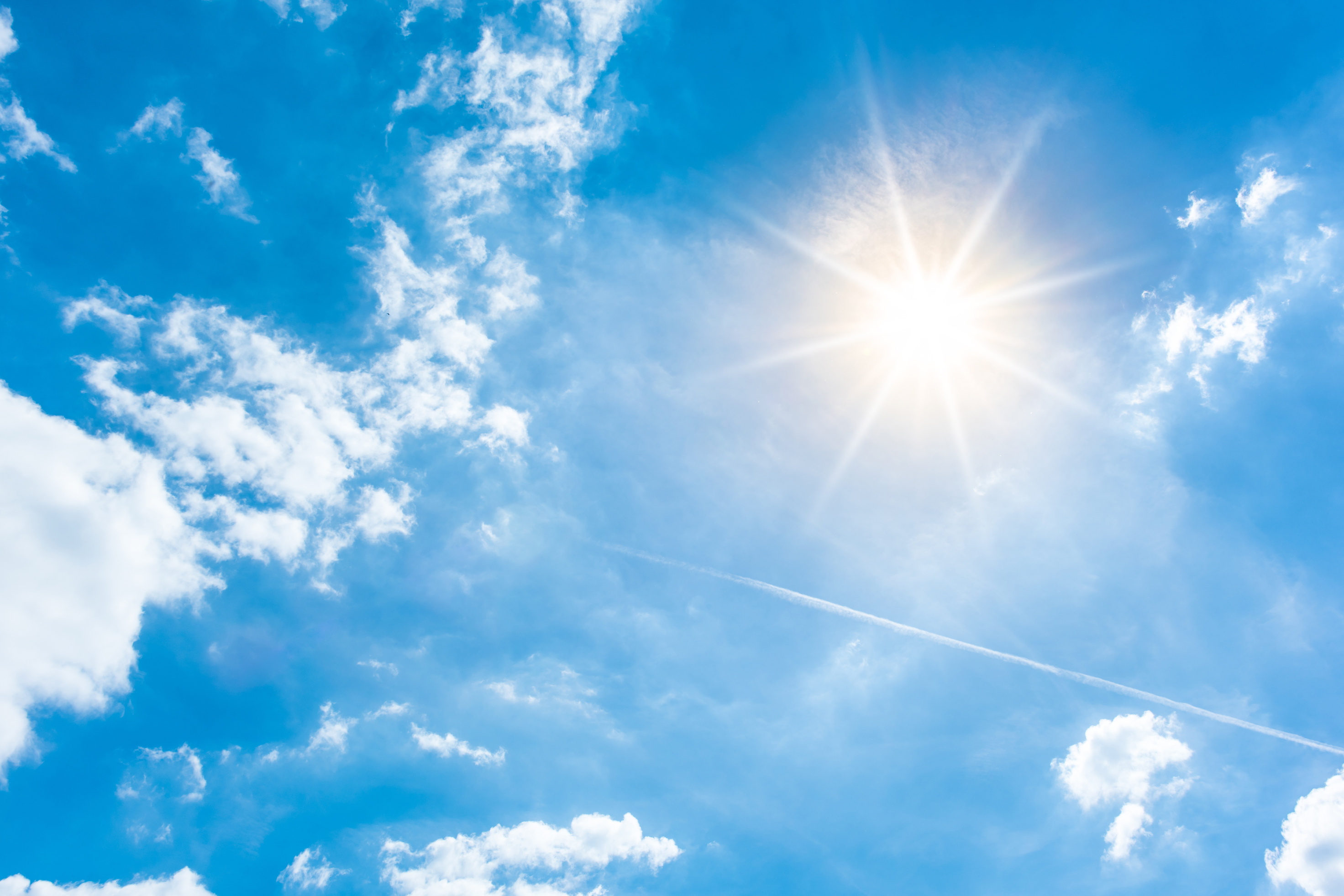 Blue sky with sun